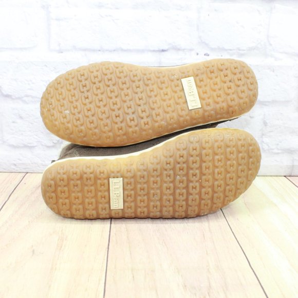 LL Bean Brown Suede Fleece Lined Mountain Slipper Moc Boot Size 7 M - Picture 10 of 10